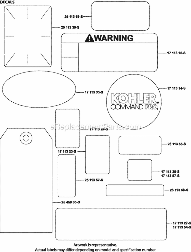 Page E Diagram and Parts List for CH270-1065  Kohler Engine