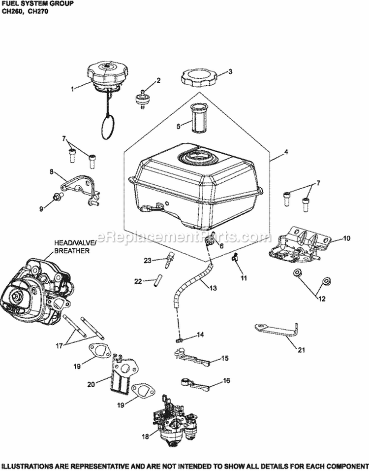 Page G Diagram and Parts List for CH270-0107  Kohler Engine