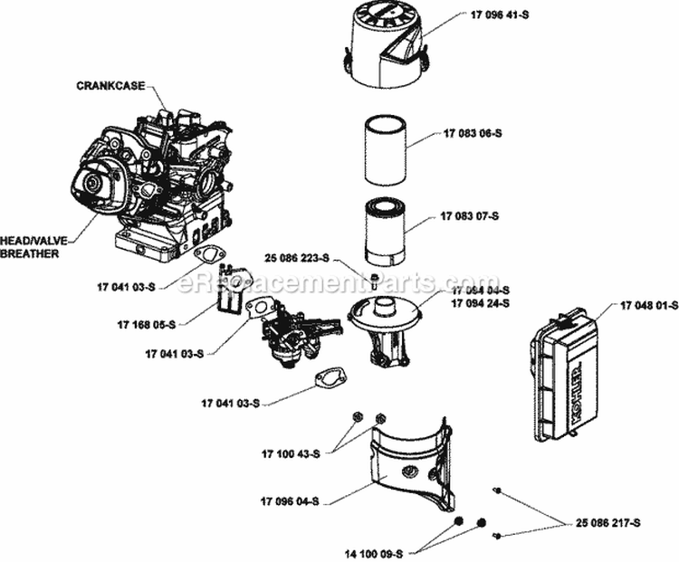 Page A Diagram and Parts List for CH270-0013  Kohler Engine