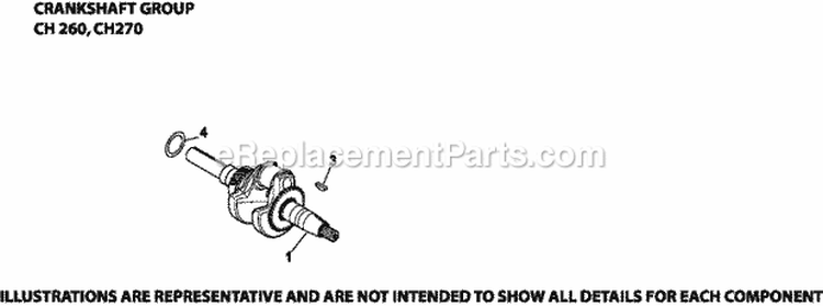 Page D Diagram and Parts List for CH260-0012  Kohler Engine