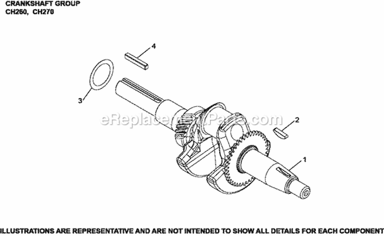 Page D Diagram and Parts List for CH270-3016  Kohler Engine