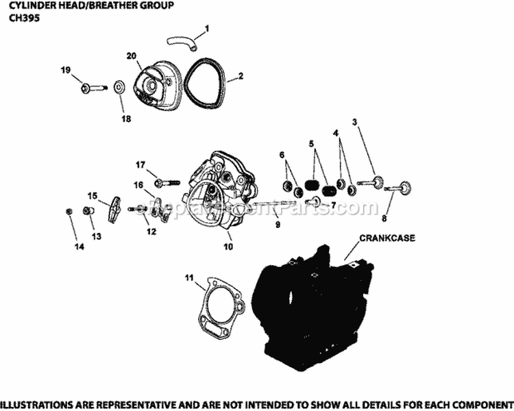 Page E Diagram and Parts List for CH395-0121  Kohler Engine