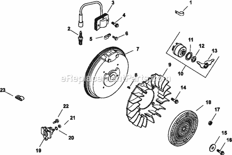 Page K Diagram and Parts List for CH410-0012  Kohler Engine