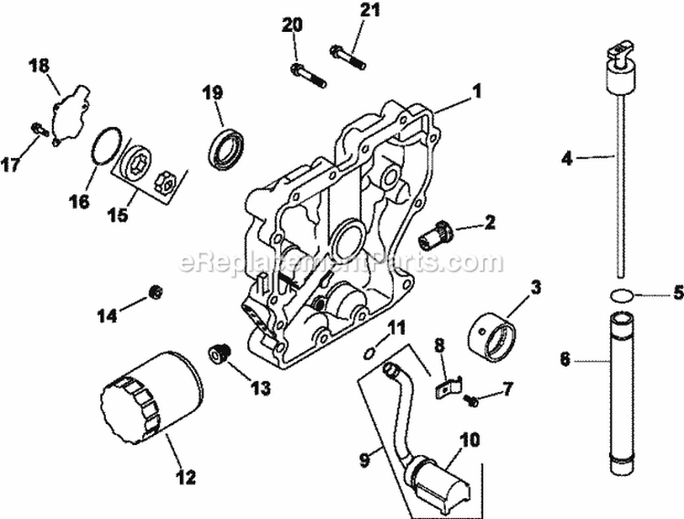 Page K Diagram and Parts List for CH13-22504  Kohler Engine
