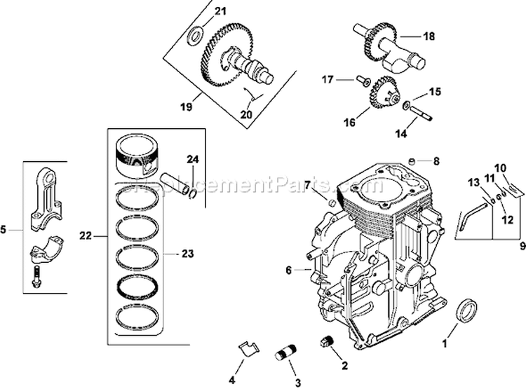 Page C Diagram and Parts List for CH430-0019  Kohler Engine