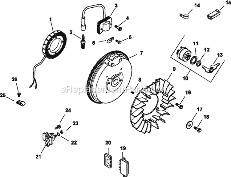 Page K Diagram and Parts List for CH430-0019  Kohler Engine