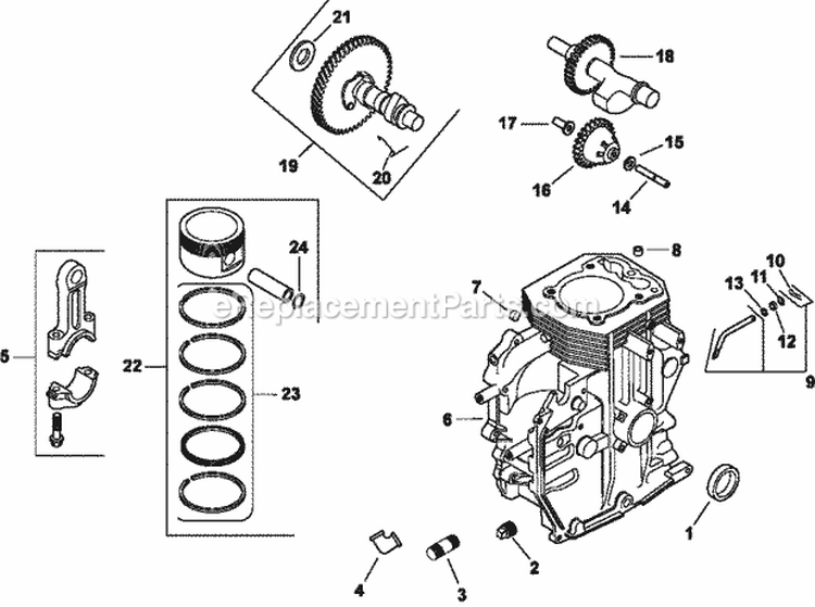 Page D Diagram and Parts List for CH430-0019  Kohler Engine