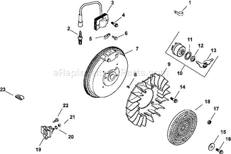 Page K Diagram and Parts List for CH430-0021  Kohler Engine