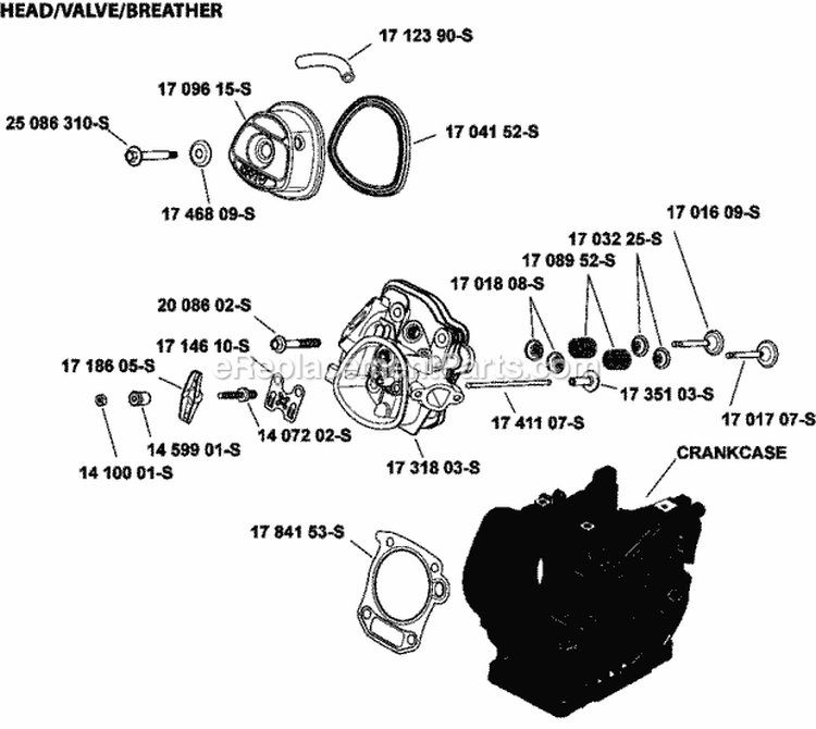 Page E Diagram and Parts List for CH440-0016  Kohler Engine