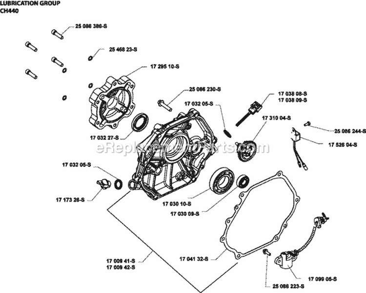 Page K Diagram and Parts List for CH440-0111  Kohler Engine