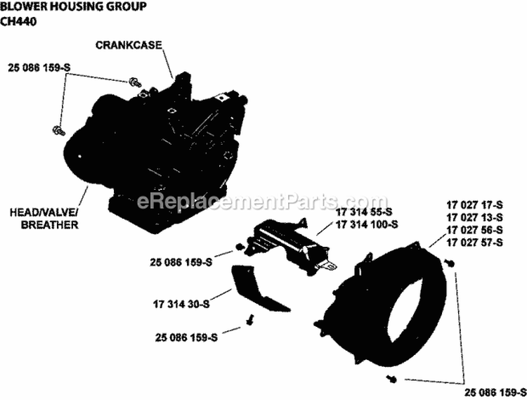 Page B Diagram and Parts List for CH440-0111  Kohler Engine