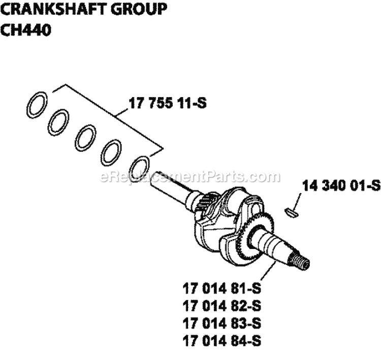 Page D Diagram and Parts List for CH440-0111  Kohler Engine