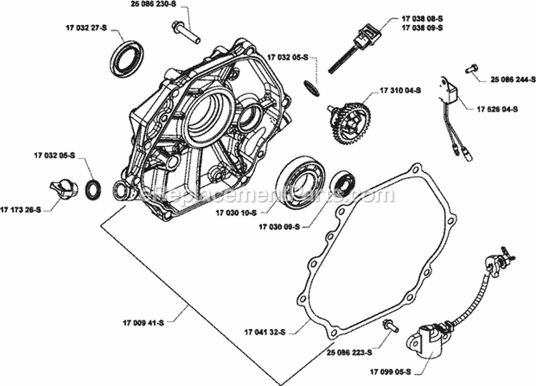 Page K Diagram and Parts List for CH440-1014  Kohler Engine