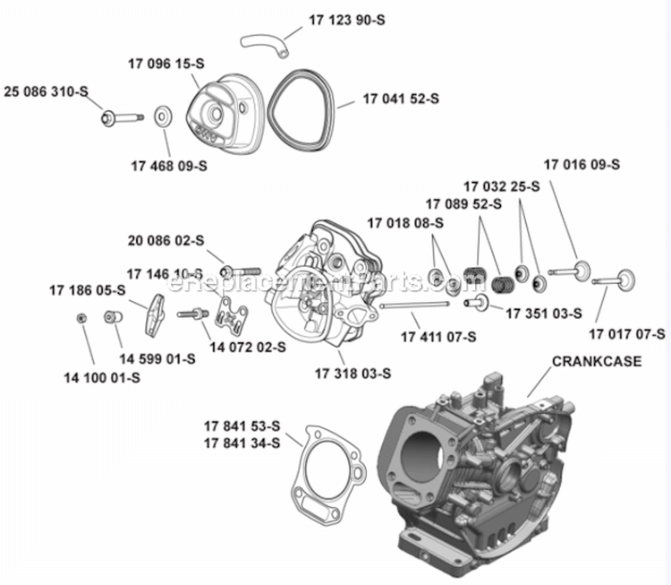 Cylinder HeadBreather Group Diagram and Parts List for CH440-3031  Kohler Engine