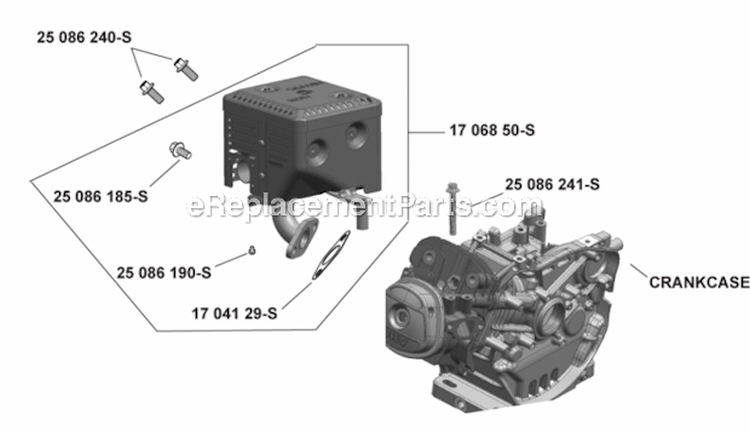 Exhaust Group Diagram and Parts List for CH440-3031  Kohler Engine