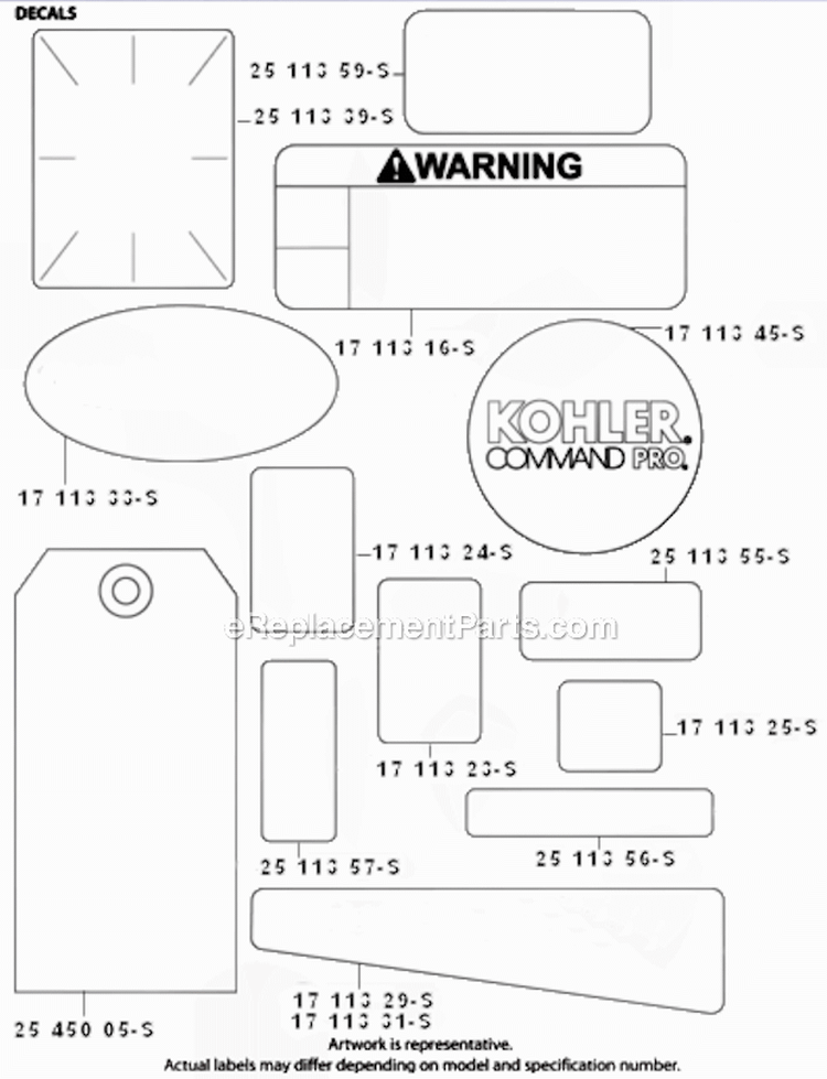 Identification Group Diagram and Parts List for CH440-3031  Kohler Engine