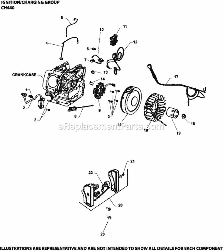 Page J Diagram and Parts List for CH440-3116  Kohler Engine