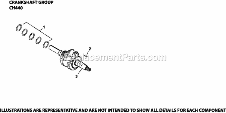 Page D Diagram and Parts List for CH440-3116  Kohler Engine