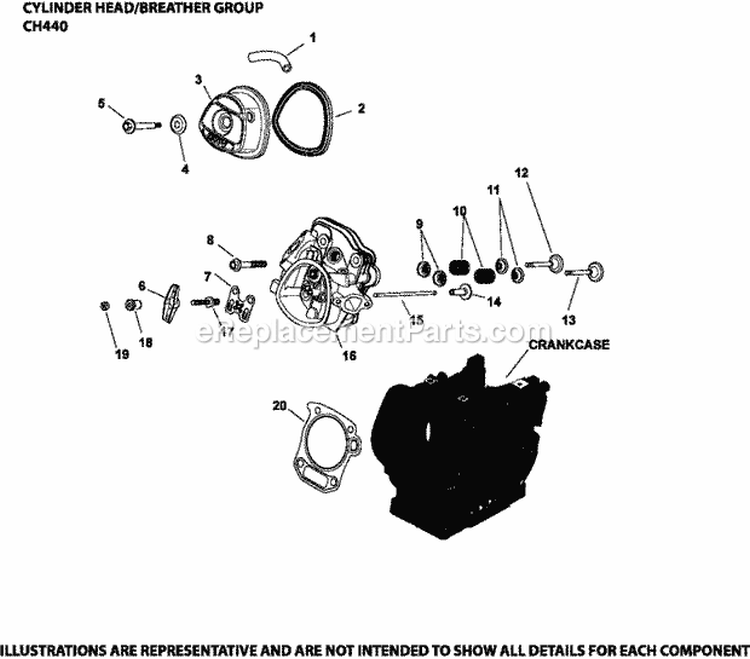 Page E Diagram and Parts List for CH440-3116  Kohler Engine