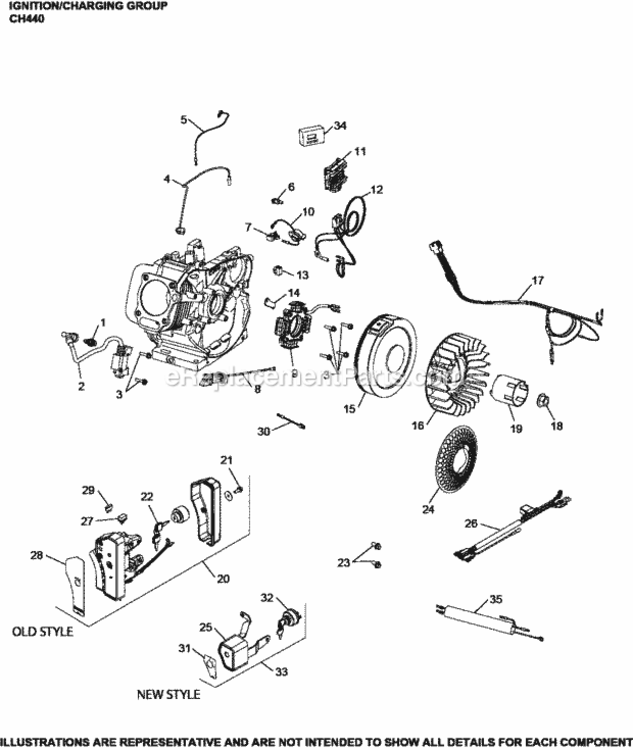IgnitionCharging_Group_Ch440-3118_Ch440 Diagram and Parts List for CH440-3118  Kohler Engine