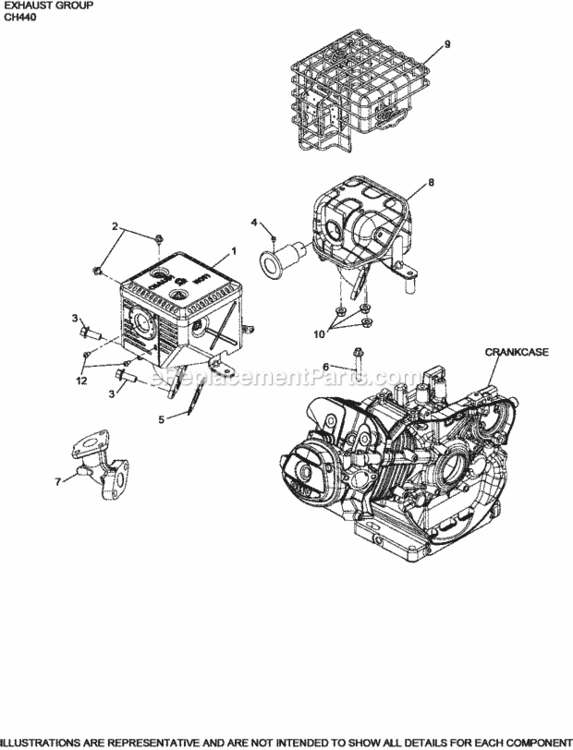 Exhaust_Group_Ch440-3118_Ch440 Diagram and Parts List for CH440-3118  Kohler Engine