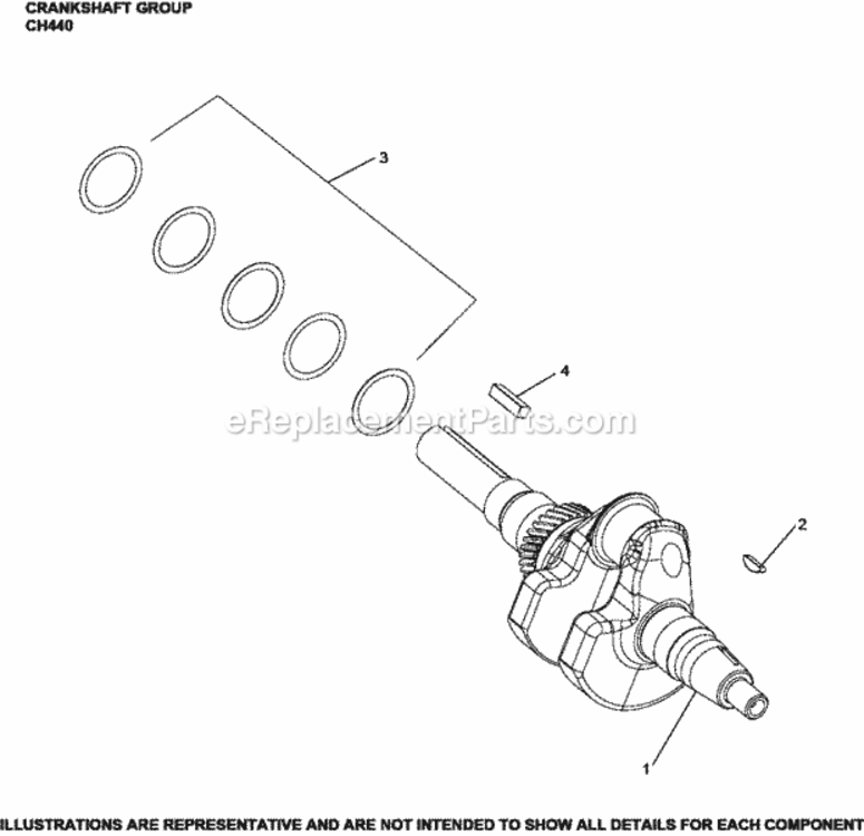 Crankshaft_Group_Ch440-3139_Ch440 Diagram and Parts List for CH440-3139  Kohler Engine