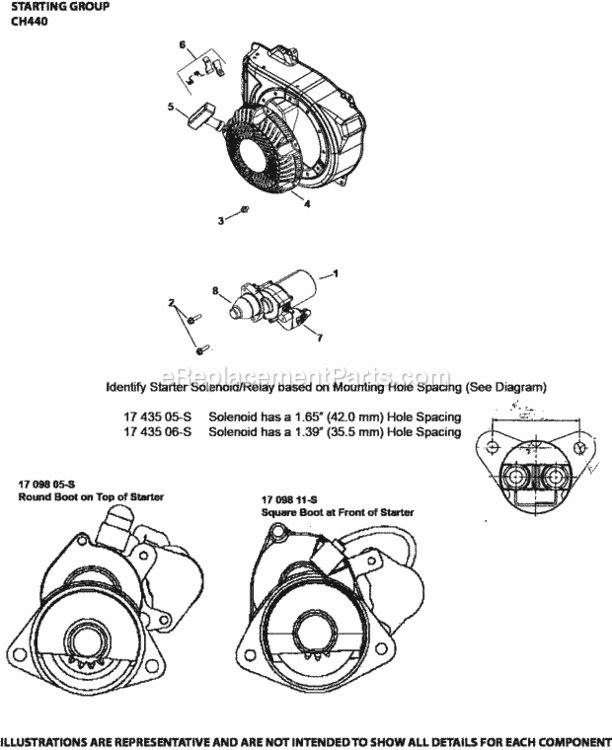 Starting_Group_Ch440-3140_Ch440 Diagram and Parts List for CH440-3140  Kohler Engine