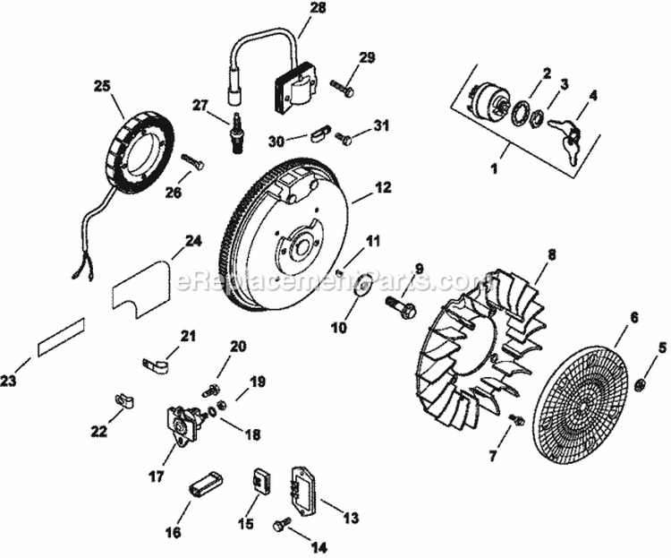 Page K Diagram and Parts List for CH15-44515  Kohler Engine