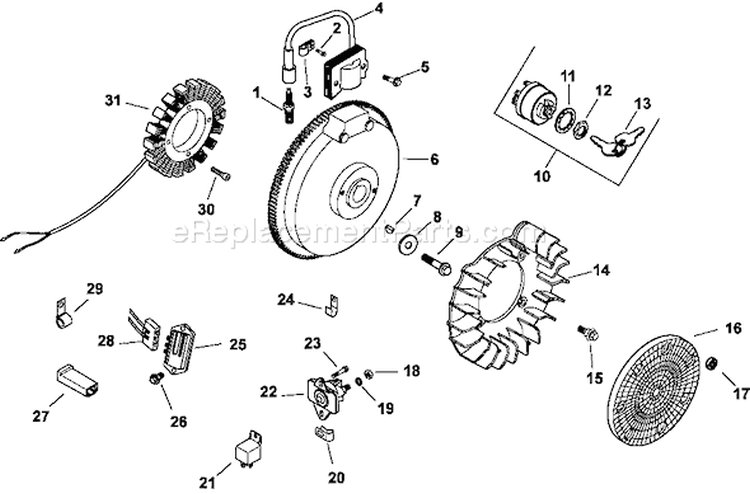Page J Diagram and Parts List for CH450-0012  Kohler Engine