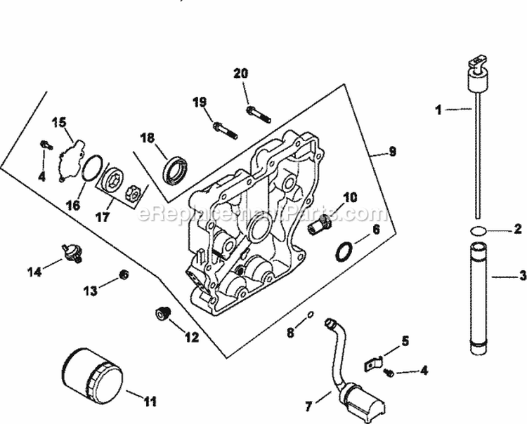 Page K Diagram and Parts List for CH13-22502  Kohler Engine