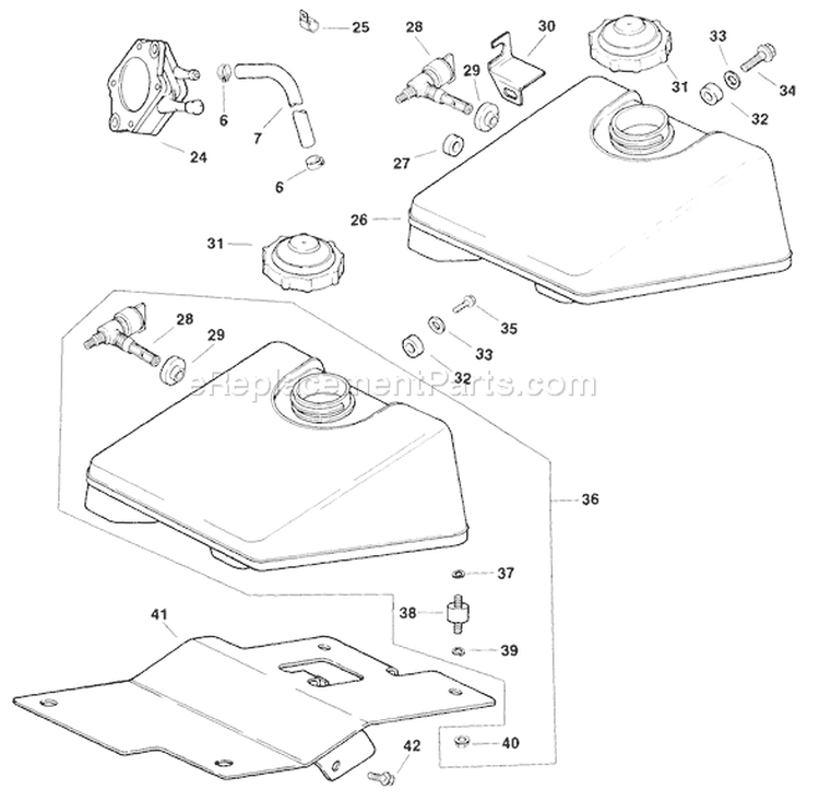 Fuel System - Tank (Tp-2356-A) Rev 10/26/2006 Diagram and Parts List for CH5-1523  Kohler Engine