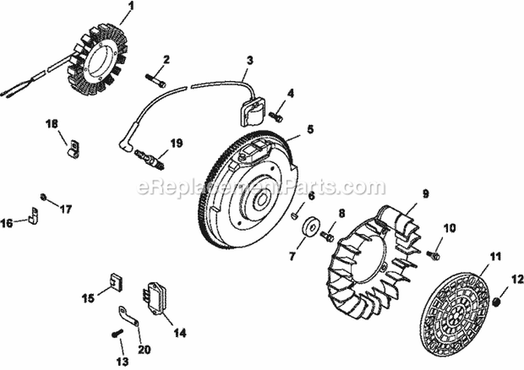 Page K Diagram and Parts List for CH620-3022  Kohler Engine