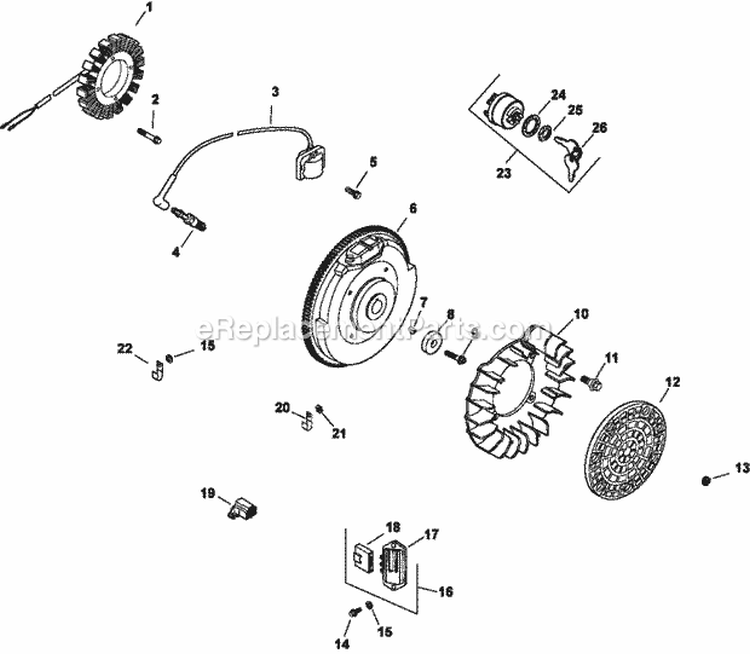 Page J Diagram and Parts List for CH620-3025  Kohler Engine