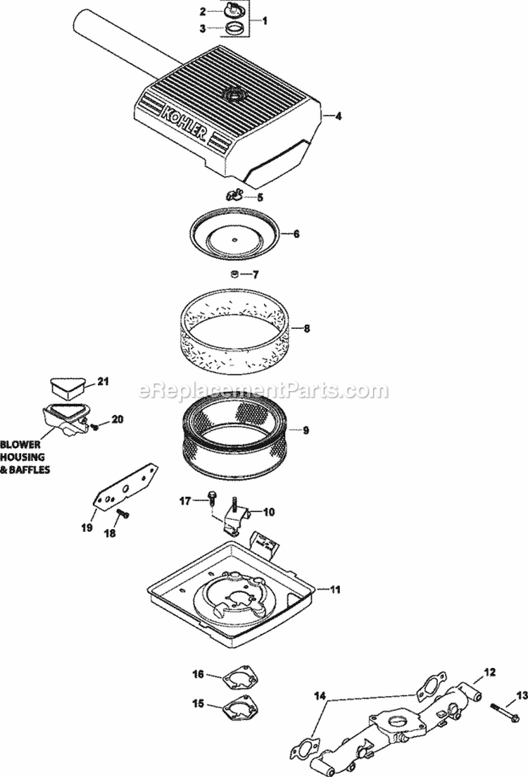 Page B Diagram and Parts List for CH20-64664  Kohler Engine