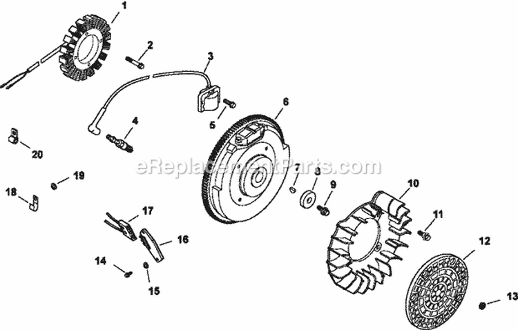 Page K Diagram and Parts List for CH18-62633  Kohler Engine
