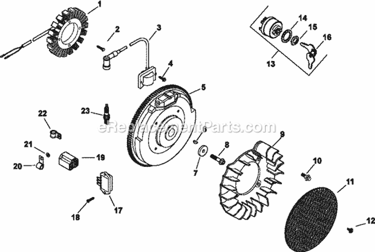 Page J Diagram and Parts List for CH640-3017  Kohler Engine