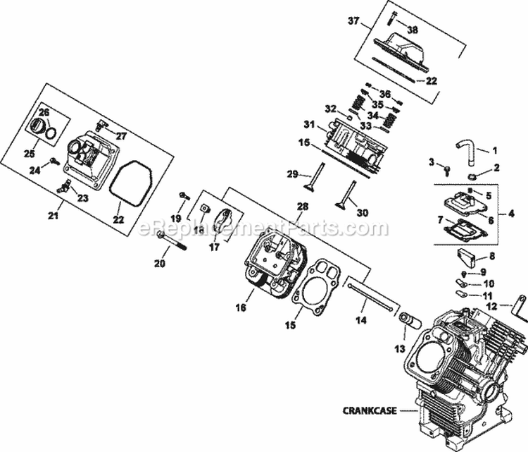 Page E Diagram and Parts List for CH640-0027  Kohler Engine