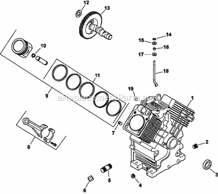 Page D Diagram and Parts List for CH18-62638  Kohler Engine