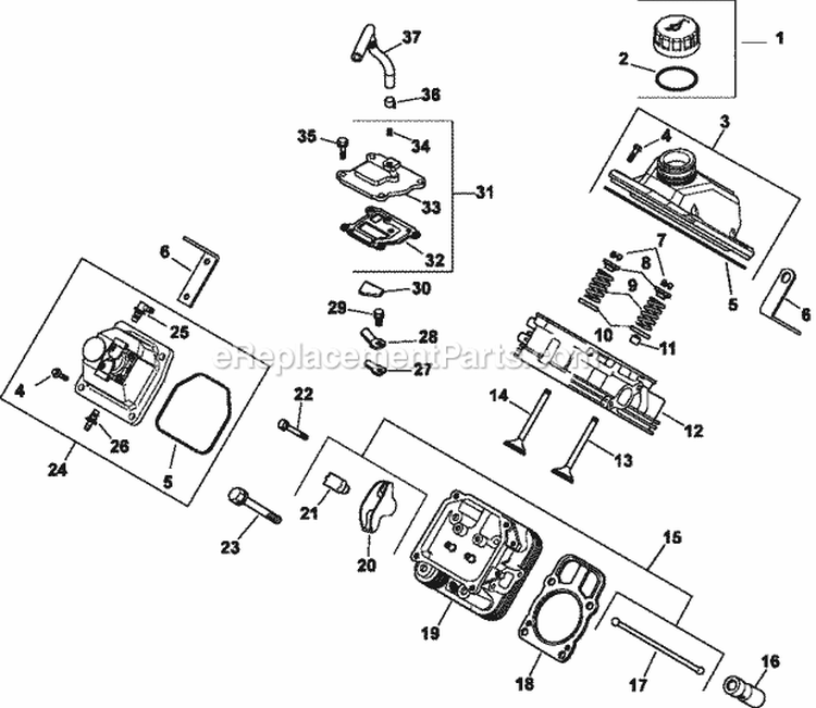 Page F Diagram and Parts List for CH640-3038  Kohler Engine