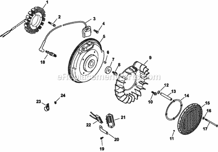Page J Diagram and Parts List for CH640-3029  Kohler Engine