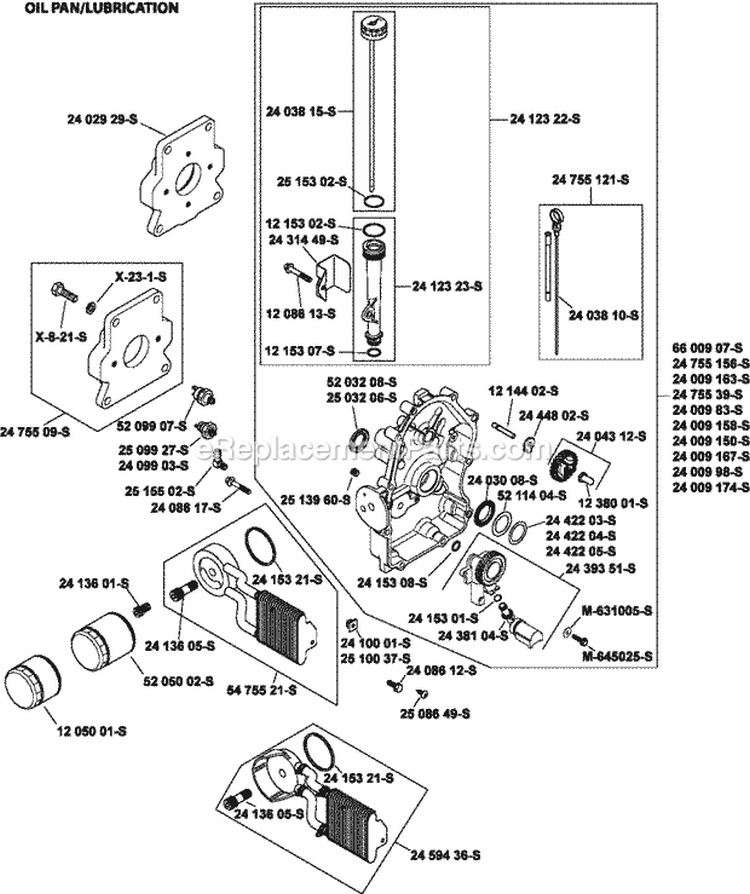 Page K Diagram and Parts List for CH640-0043  Kohler Engine