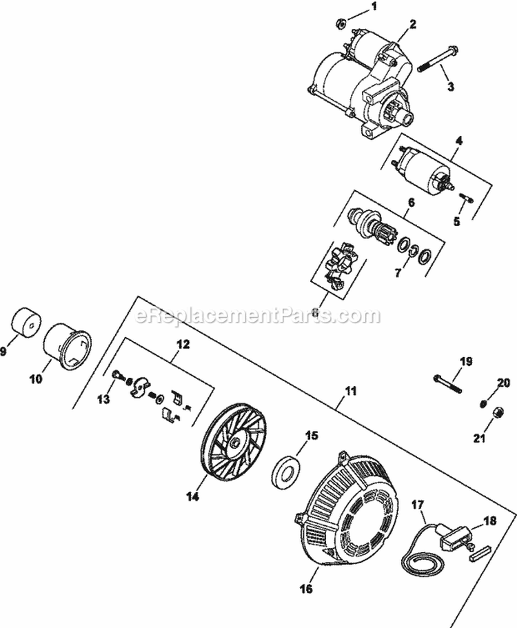 Page M Diagram and Parts List for CH18-62612  Kohler Engine