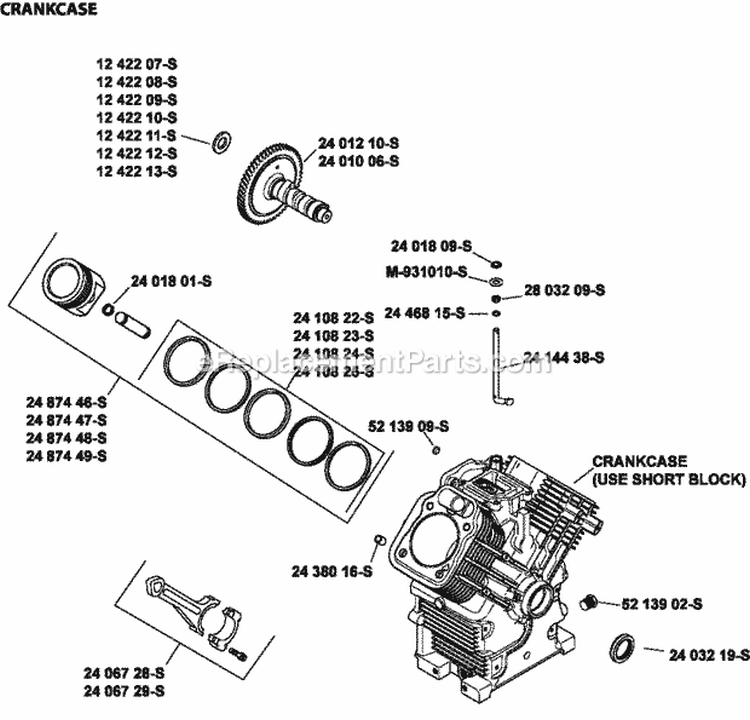 Page E Diagram and Parts List for CH620-3009  Kohler Engine