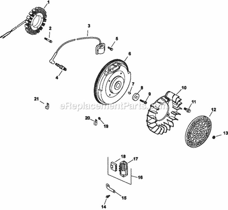 Page J Diagram and Parts List for CH20-64647  Kohler Engine