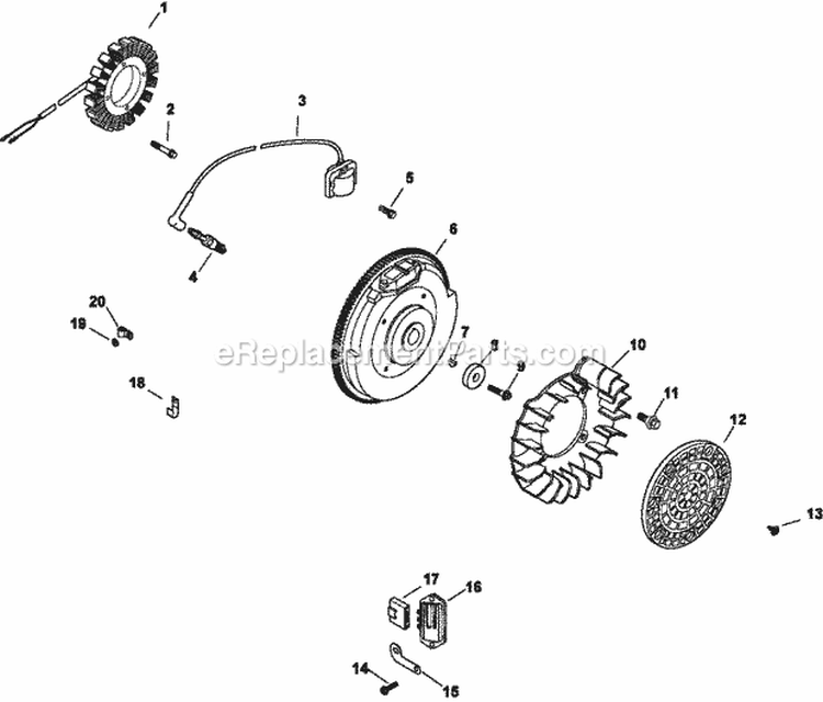 Page J Diagram and Parts List for CH620-0030  Kohler Engine