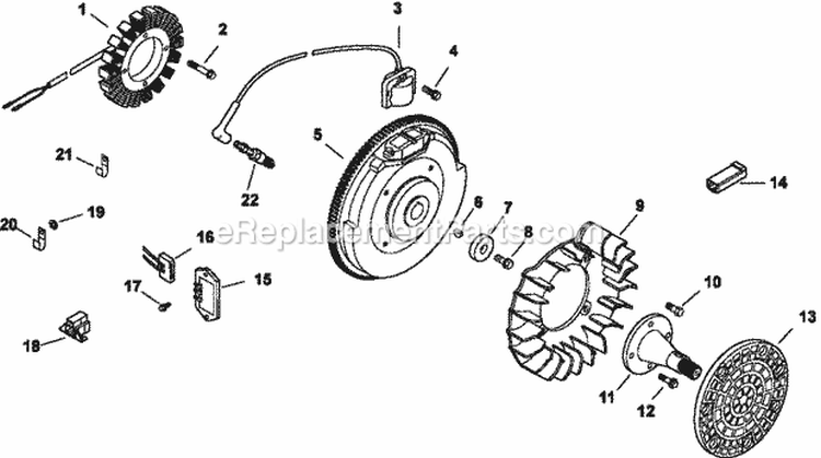 Page K Diagram and Parts List for CH20-64735  Kohler Engine