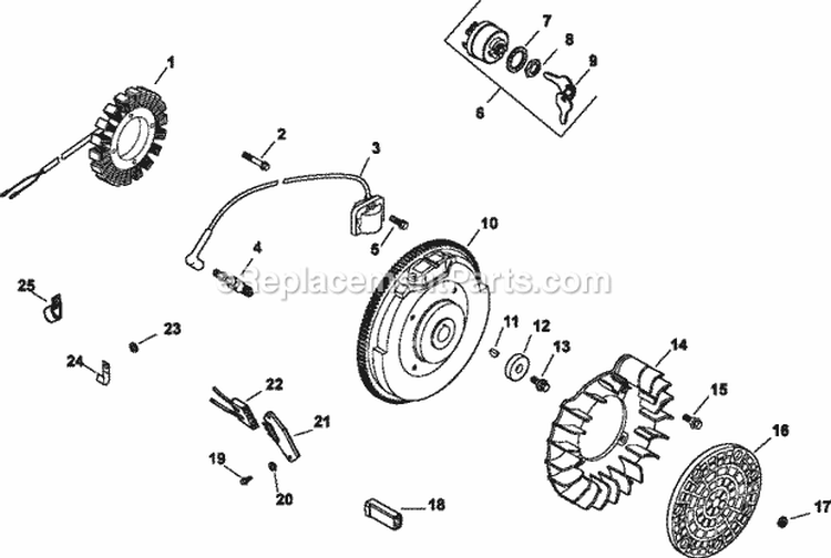 Page K Diagram and Parts List for CH20-64695  Kohler Engine
