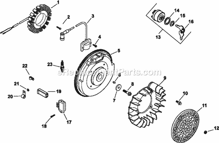 Page J Diagram and Parts List for CH18-62583  Kohler Engine