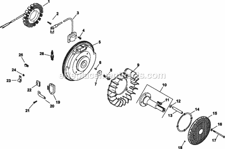 Page K Diagram and Parts List for CH20-64759  Kohler Engine