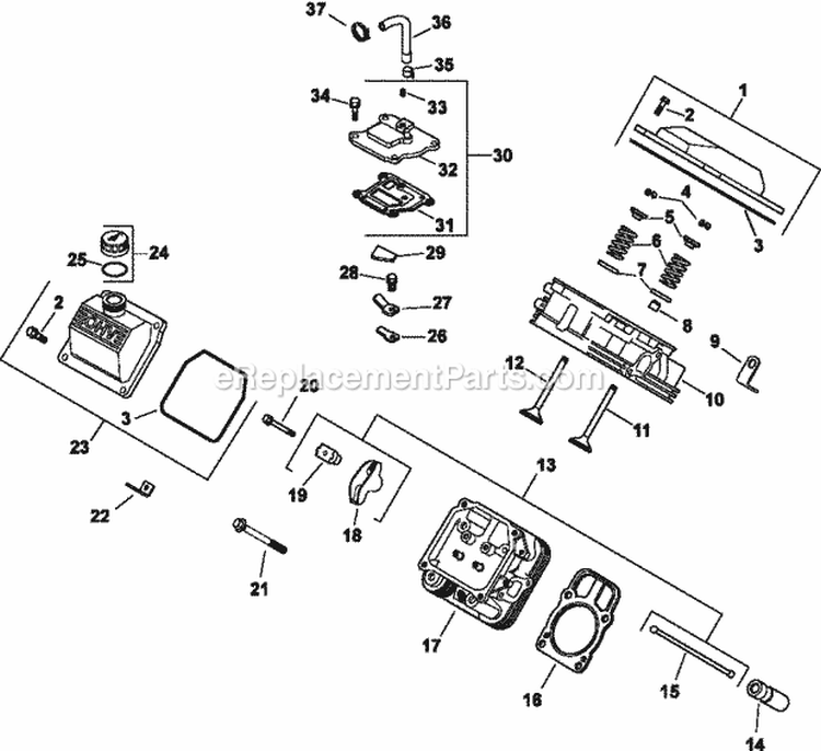 Page F Diagram and Parts List for CH20-64720  Kohler Engine
